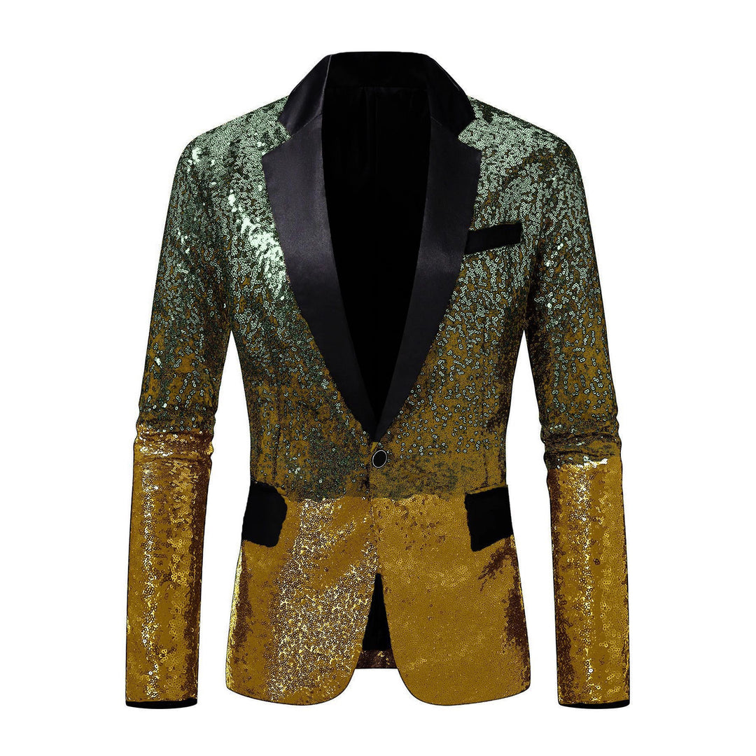 Herren eleganter Pailletten-Anzugblazer mit luxuriösen Akzenten Echoarchiv