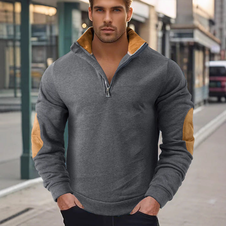 Herren Fleece-Pullover mit hohem Kragen und eleganten Akzenten Echoarchiv