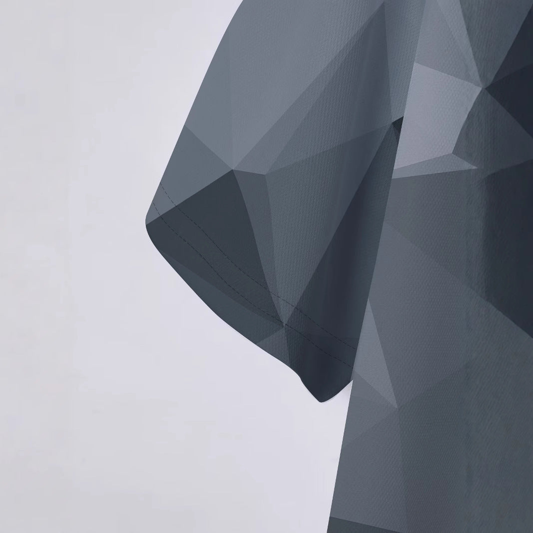 Herren Poloshirt mit geometrischem Design und atmungsaktiver Materialstruktur Echoarchiv