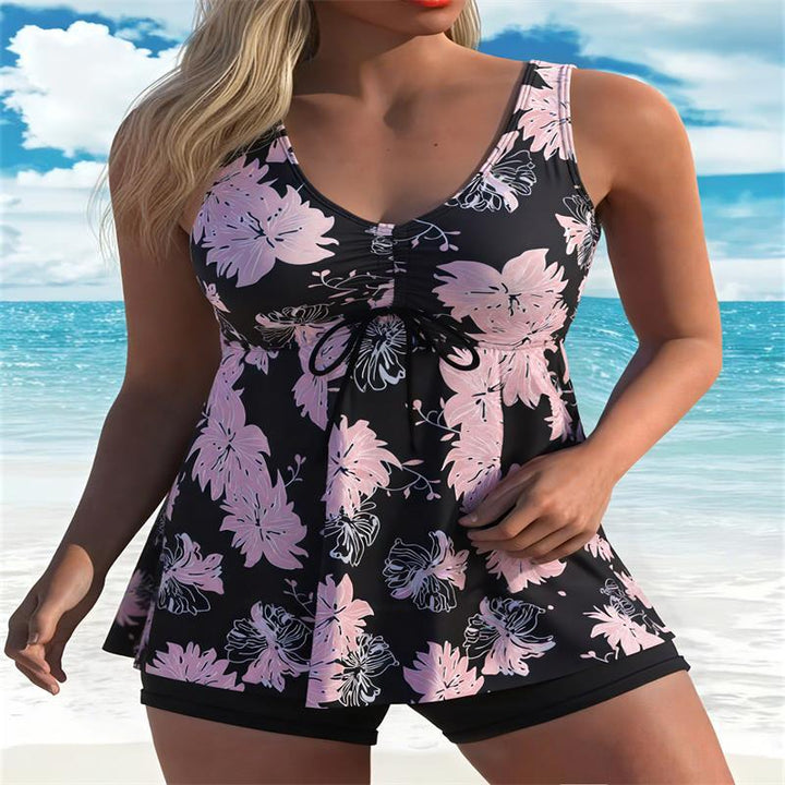 Damen Tankini-Top mit floralem Design und figurumspielendem Schnitt Echo Archiv