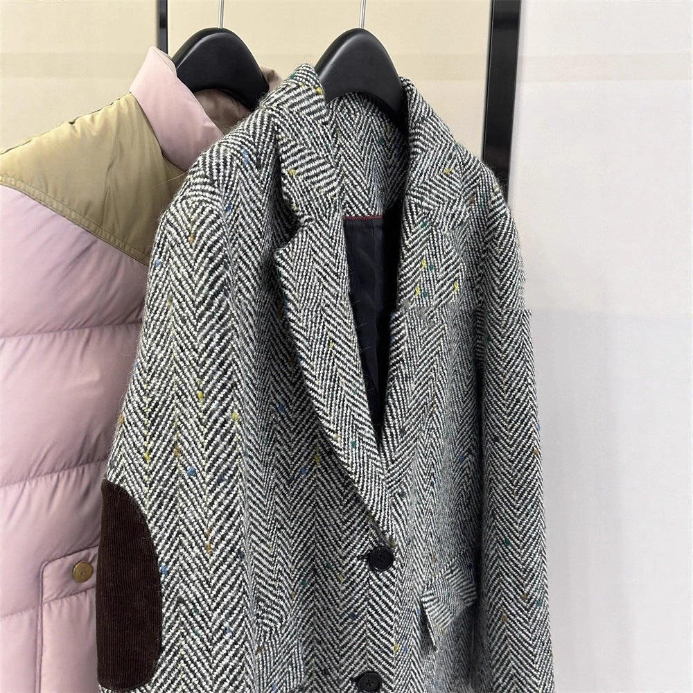 Damen Klassischer Herringbone Blazer Echoarchiv