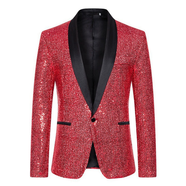 Herren glamouröser Pailletten-Blazer mit modernem Schnitt Echoarchiv