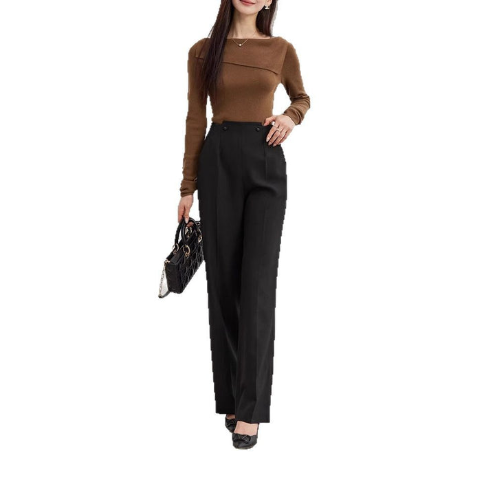 Damen Elegante und hoch taillierte Anzughose Echoarchiv