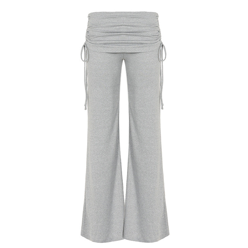Damen Palazzo-Loungehose mit Raffung-Umschlagbund und Komfortstretch Echo Archiv