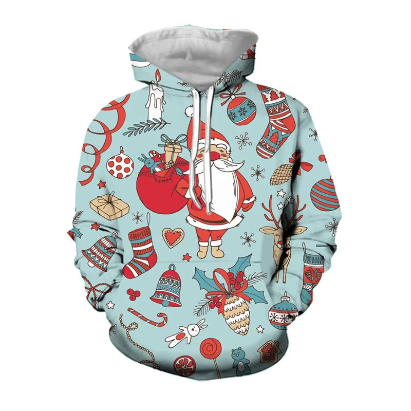 Damen Lustiger Weihnachts-Kapuzenpullover mit festlichem Motiv Echoarchiv