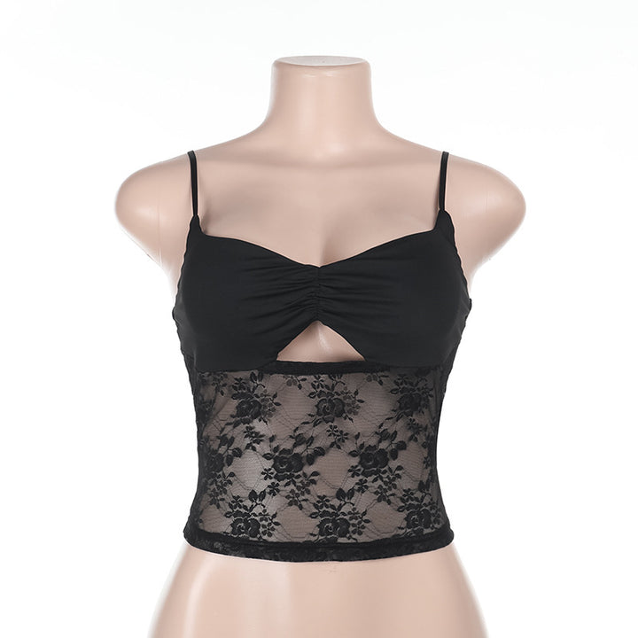 Damen Spitzen-Crop-Top mit raffiniertem Schnitt und floralem Design Echo Archiv