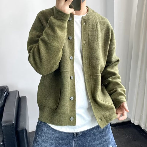 Herren Lässige Strickjacke mit Knopfleiste Echoarchiv