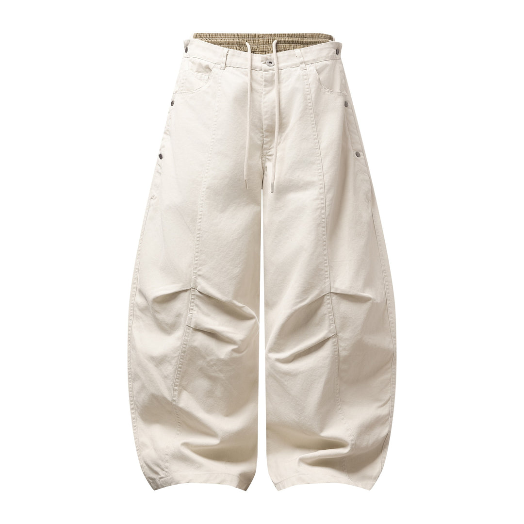 Damen Weite Culotte-Hose mit elastischem Tunnelzugbund und Cargo-Details Echoarchiv