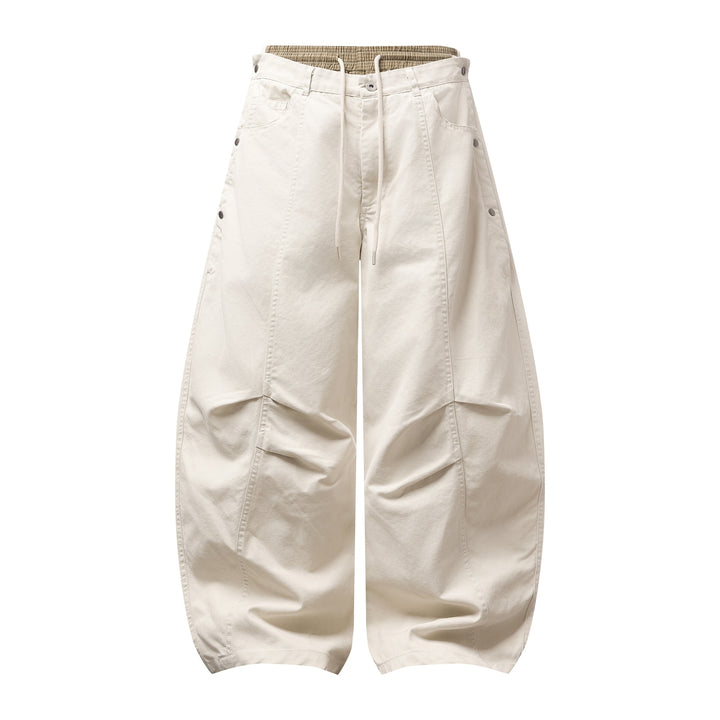 Damen Weite Culotte-Hose mit elastischem Tunnelzugbund und Cargo-Details Echoarchiv