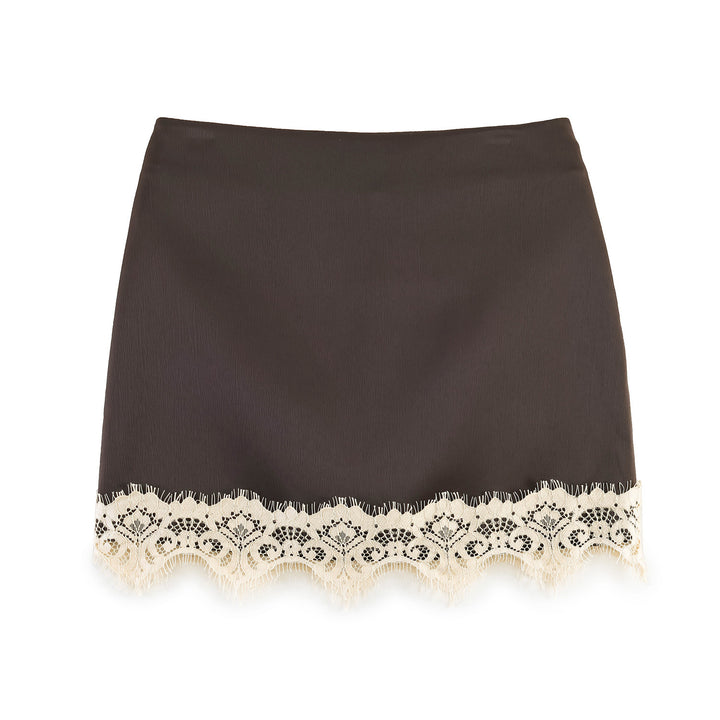 Damen Feiner Rock mit eleganter Spitzenverzierung Echo Archiv