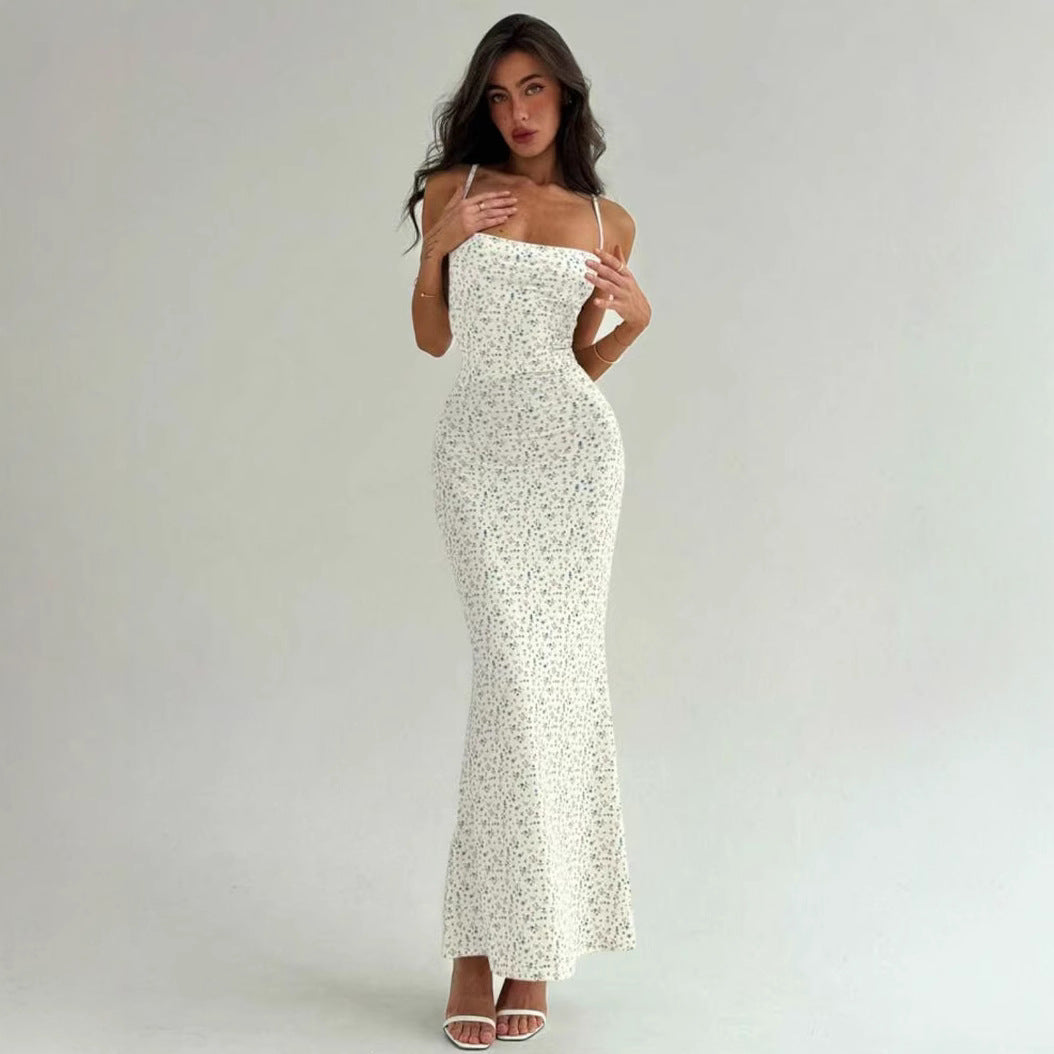 Damen Elegantes Sommerkleid mit zarten Blumenmuster und fließendem Schnitt Echo Archiv
