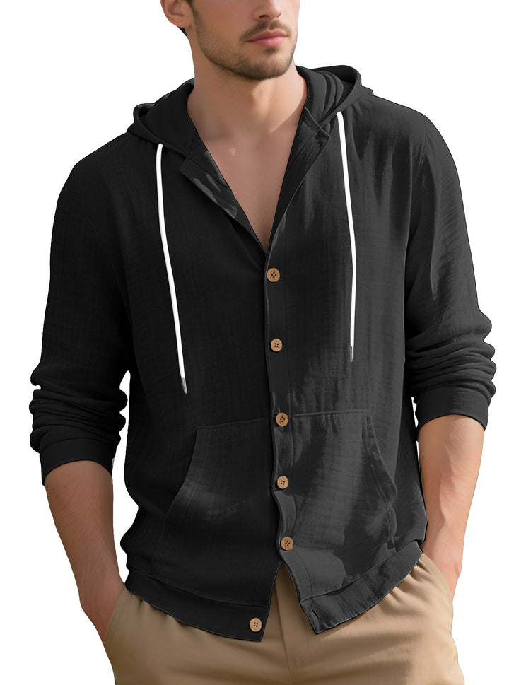 Herren elegante Freizeitjacke mit Kapuze und praktischen Taschen Echoarchiv
