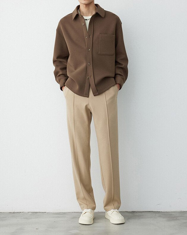 Herren Relaxed Feinstrick-Überhemd mit aufgesetzter Brusttasche Echoarchiv