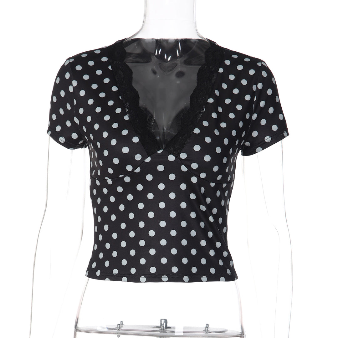 Damen Polka-Dots Spitzenoberteil Echo Archiv