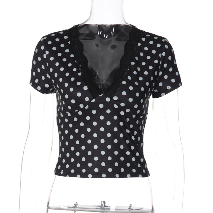 Damen Polka-Dots Spitzenoberteil Echo Archiv