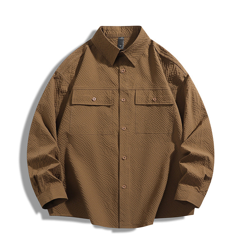 Herren lässige Utility-Hemdjacke mit strukturiertem Design Echoarchiv