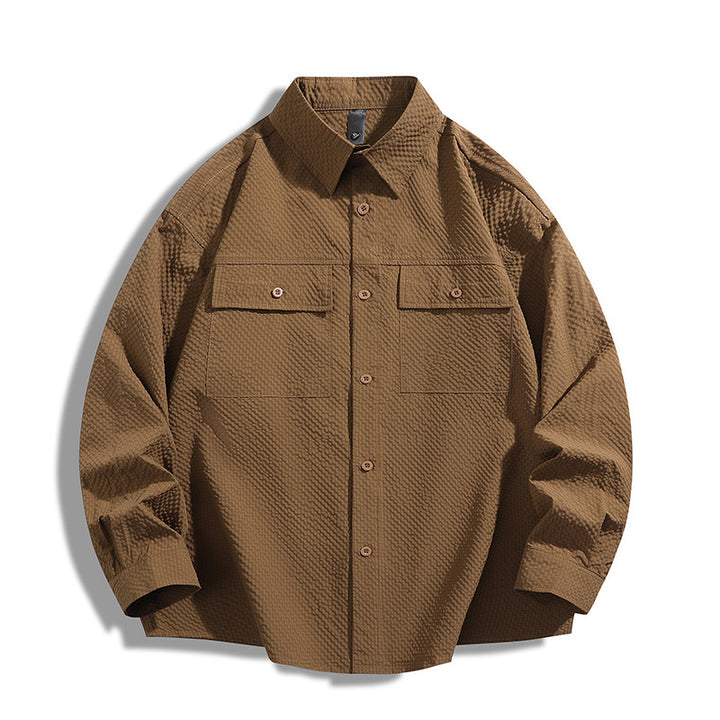 Herren lässige Utility-Hemdjacke mit strukturiertem Design Echoarchiv