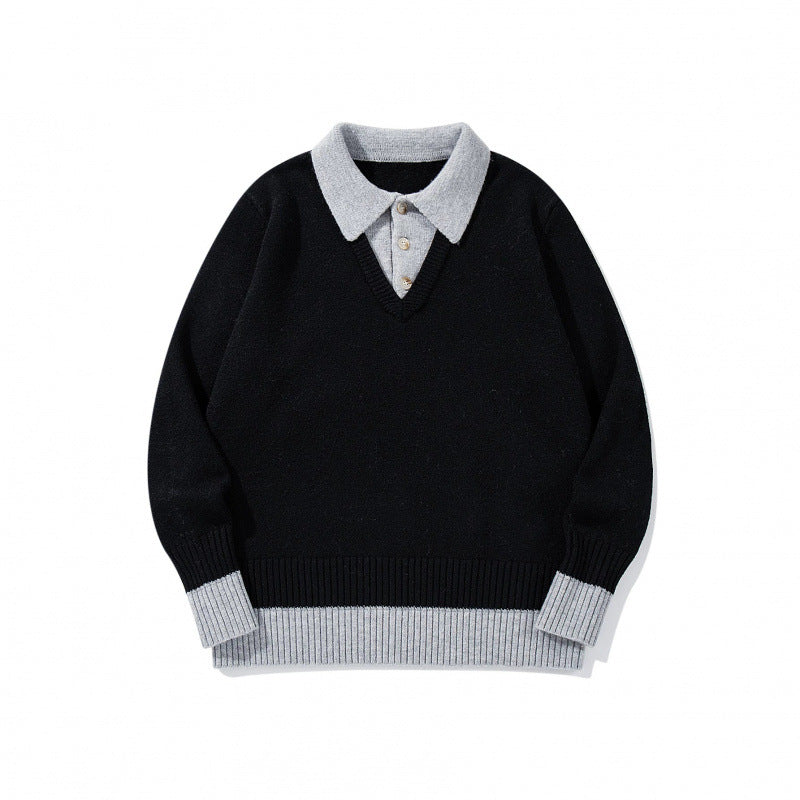 Herren Oversized Feinstrick-Polo mit kontrastbesetztem Hemdkragen und Rippenbündchen Echo Archiv