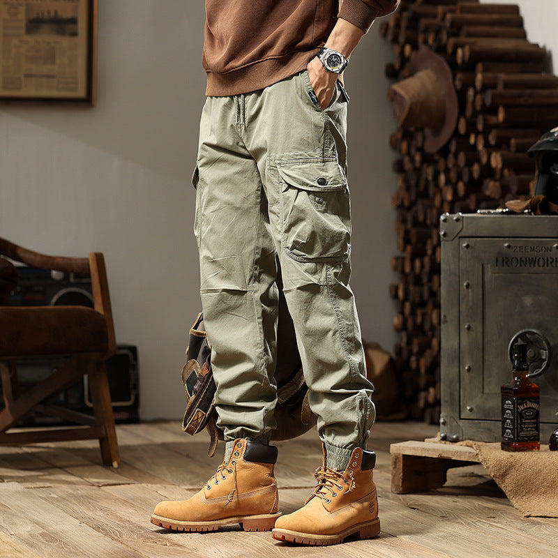 Herren vielseitige Cargo-Hose mit gepolsterten Taschen und elastischem Bund Echoarchiv