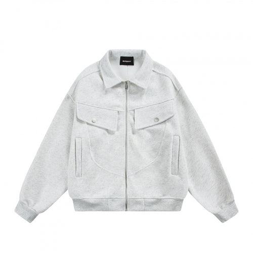 Unisex Zip-Sweatjacke mit aufgesetzten Brustklappen und geripptem Saum Echo Archiv