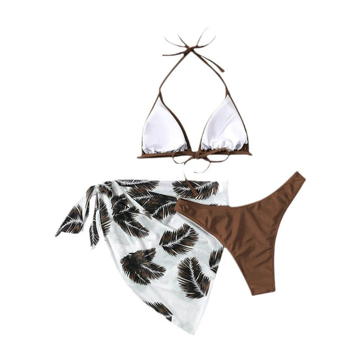 Damen Triangel-Bikini mit verstellbaren Trägern und floralem Sarong Echo Archiv