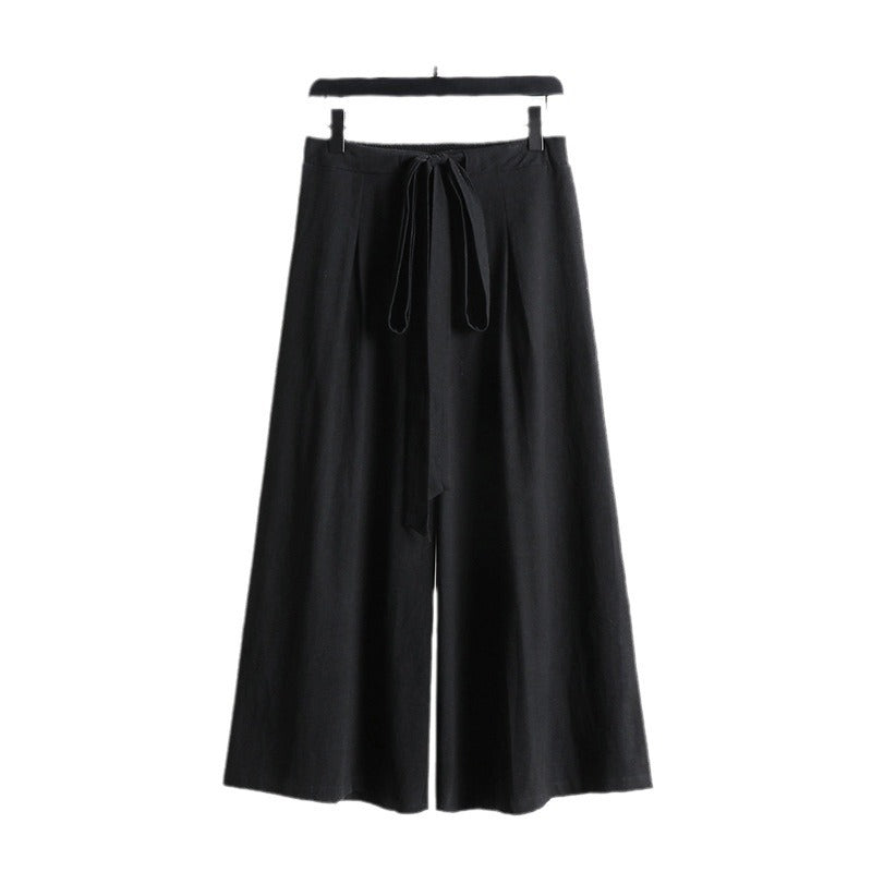 Damen Palazzo-Culotte mit elastischem Bund und Bindegürtel Echoarchiv