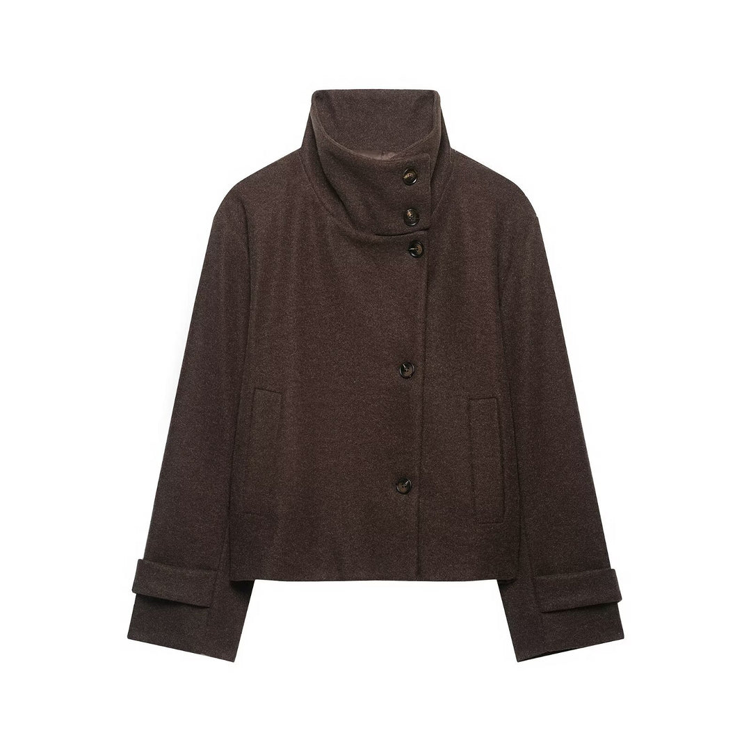 Damen Kurzjacke aus Wollmix mit hohem Stehkragen Echo Archiv