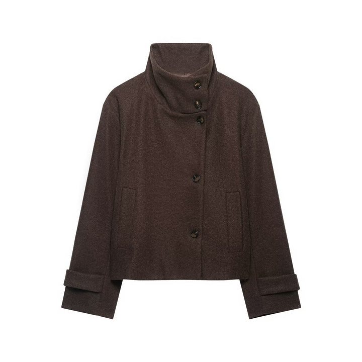 Damen Kurzjacke aus Wollmix mit hohem Stehkragen Echo Archiv