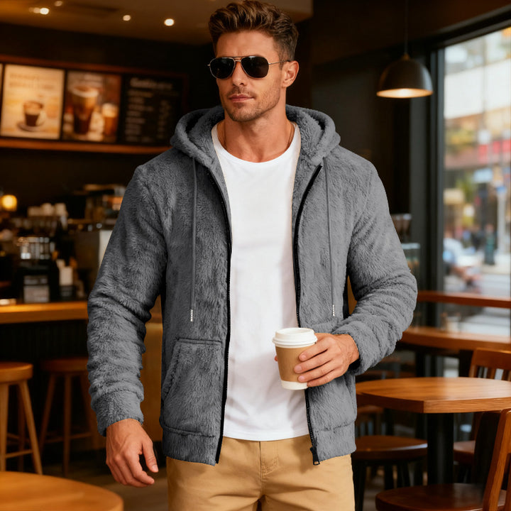 Herren Flauschige Kapuzenjacke Echoarchiv