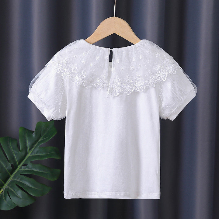 Mädchen T-Shirt mit elegantem Spitzenbesatz Echo Archiv