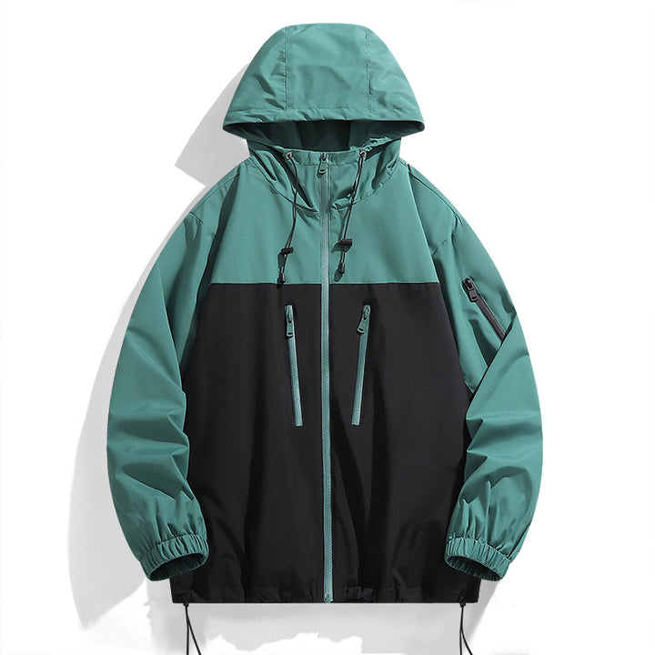 Herren Sportliche Funktionsjacke mit wasserabweisendem Material und verstellbarem Kapuzenschutz Echoarchiv