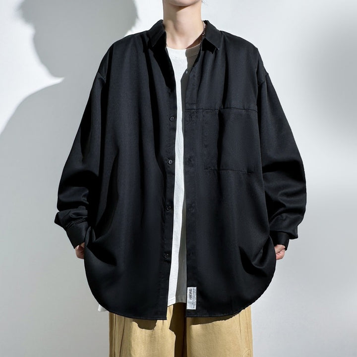 Herren Lockeres Overshirt mit praktischer Brusttasche Echoarchiv