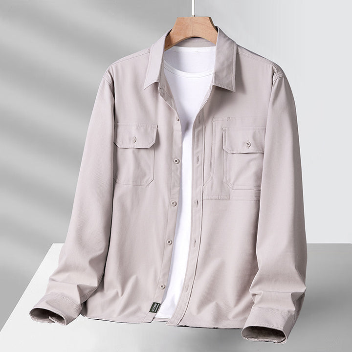 Herren nan strukturiertes Overshirt aus atmungsaktivem Ripstop mit zwei Klappbrusttaschen Echo Archiv