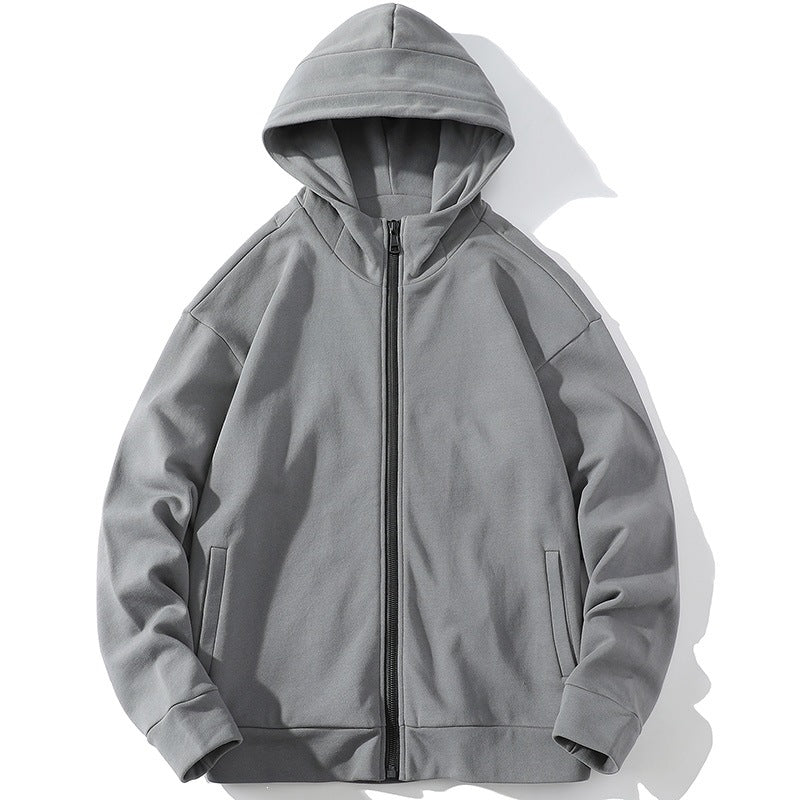 Unisex Oversize Kapuzen-Zipjacke aus weichem Fleece mit durchgehendem Reißverschluss und Eingrifftaschen Echoarchiv