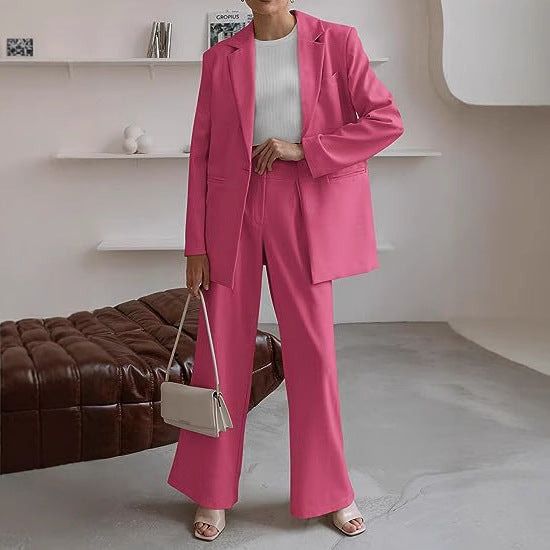 Damen nan Longblazer-Set mit kastiger Oversize-Silhouette, strukturierter Schulterpartie und hochtaillierter Palazzo-Hose Echo Archiv