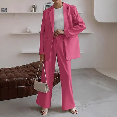 Damen nan Longblazer-Set mit kastiger Oversize-Silhouette, strukturierter Schulterpartie und hochtaillierter Palazzo-Hose Echo Archiv