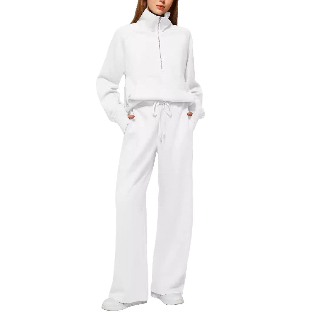 Damen nan halbzip Lounge-Set mit hohem Stehkragen, Kängurutasche und weiten Highwaist-Jogginghose Echo Archiv