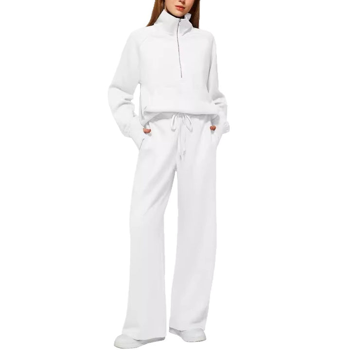 Damen nan halbzip Lounge-Set mit hohem Stehkragen, Kängurutasche und weiten Highwaist-Jogginghose Echo Archiv