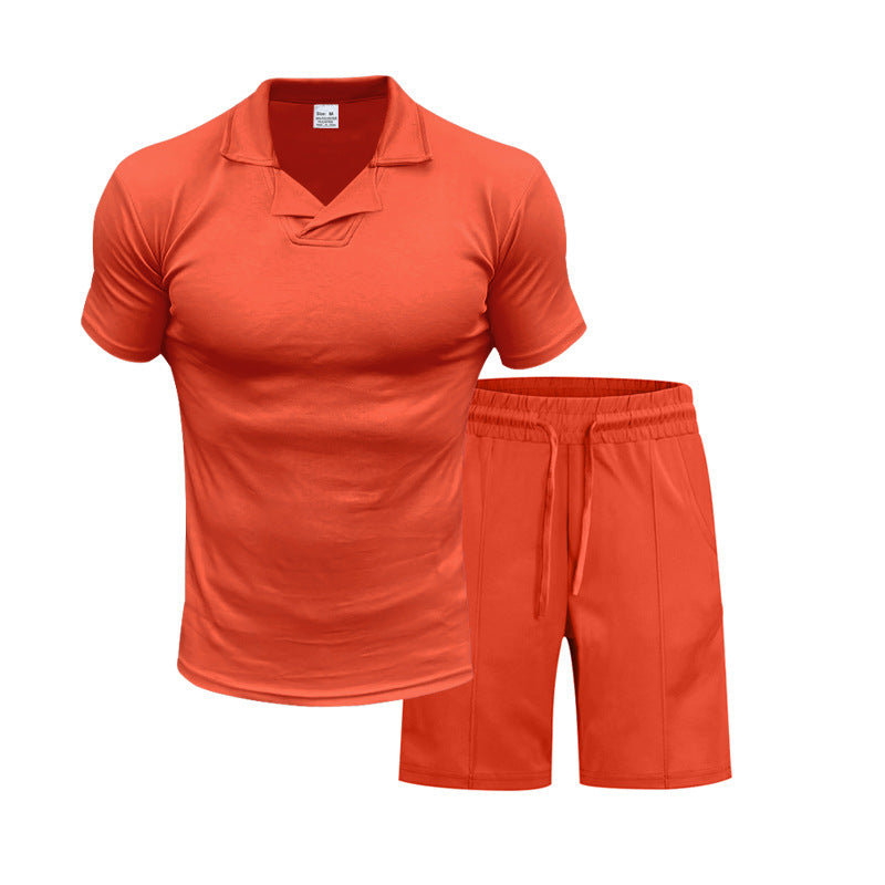 Herren Sport-Anzug mit komfortablem Kurzarm-Oberteil und bequemen Shorts Echoarchiv