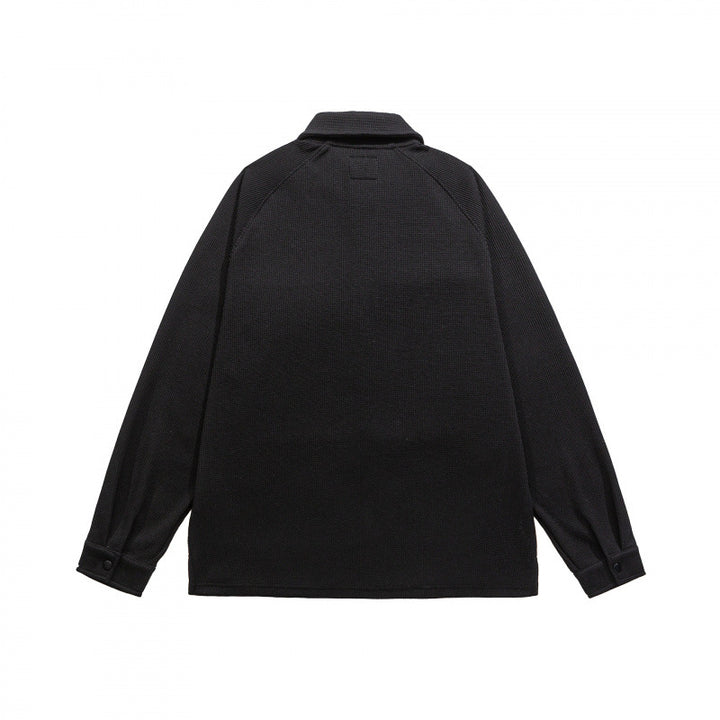 Herren Waffelstrick-Halbzip-Pullover mit Polokragen Echo Archiv