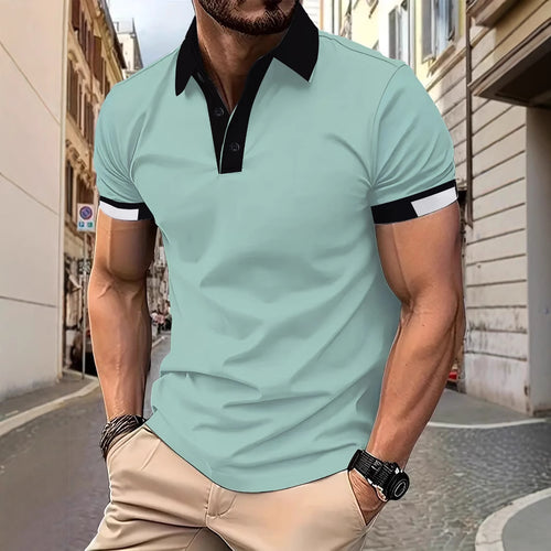 Herren modisches Poloshirt mit innovativem Kragen und sportlichen Akzenten Echoarchiv