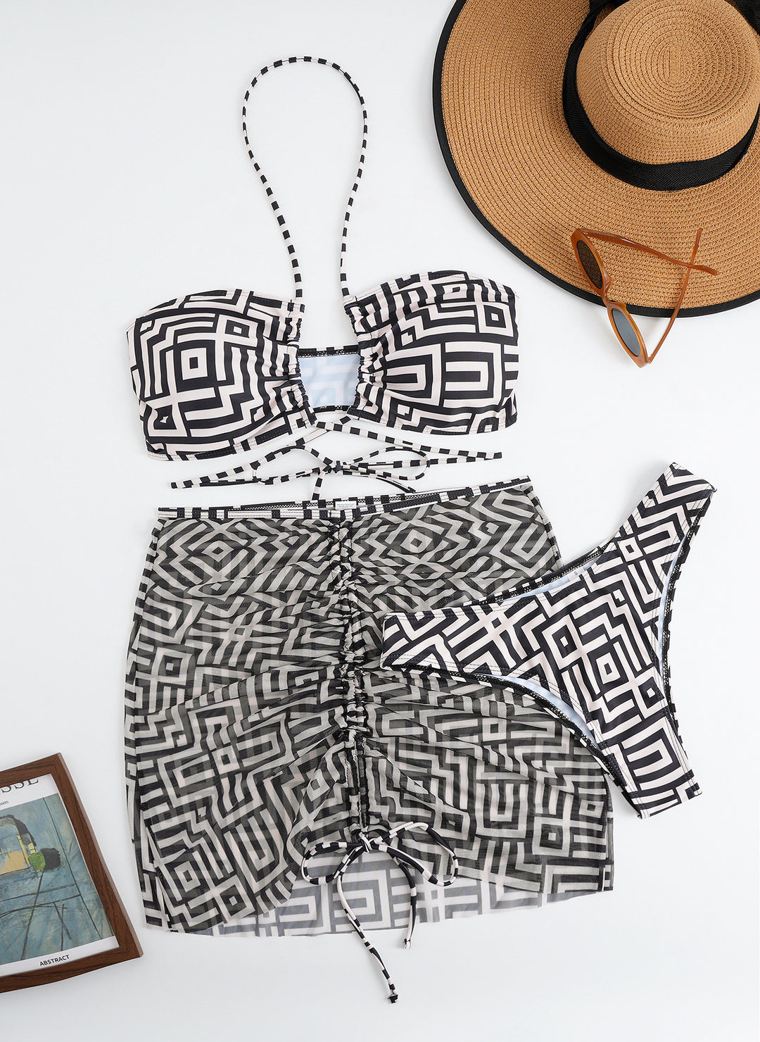 Damen Bikini-Set mit Bandeau-Top und verstellbarem Wickelrock Echo Archiv