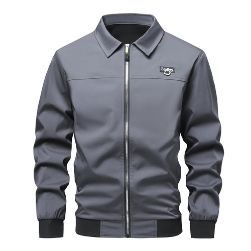 Herren Collar-Zip-Blouson aus Softshell mit gerippten Bündchen & Smiley-Patch Echo Archiv