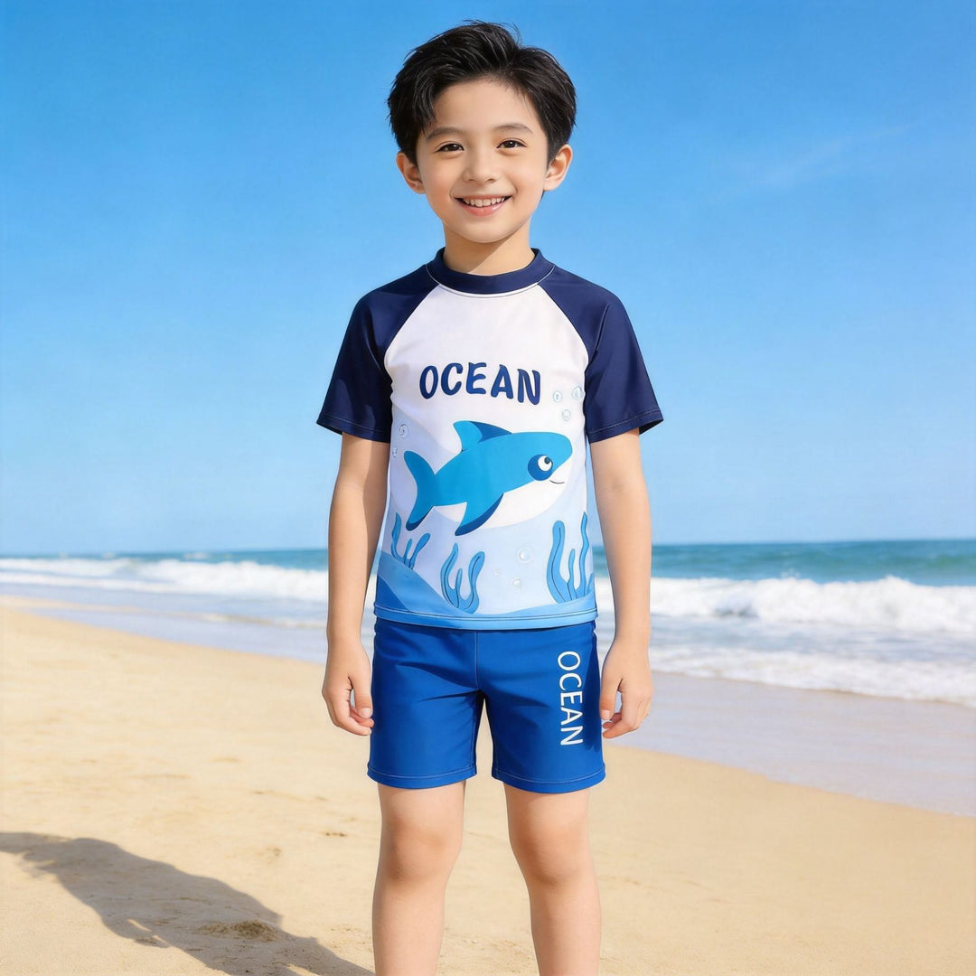 Jungen UV-Schutz Schwimmanzug mit kurzen Ärmeln Echo Archiv