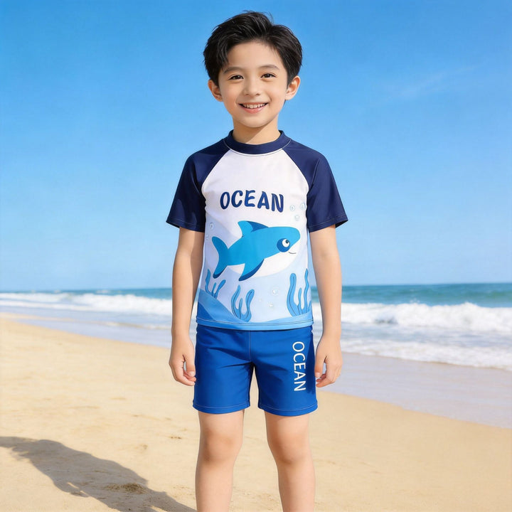 Jungen UV-Schutz Schwimmanzug mit kurzen Ärmeln Echo Archiv