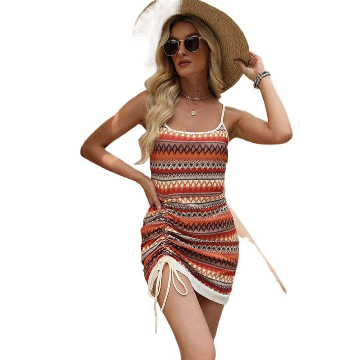Damen Minikleid mit Rüschendetails und verstellbarem Kordelzug Echo Archiv