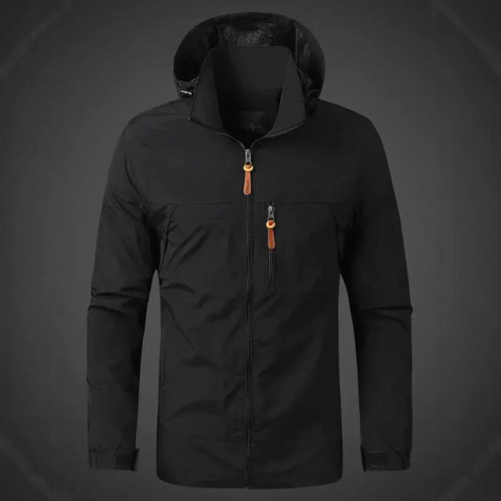 Herren Wetterfeste Funktionsjacke mit verstellbarer Kapuze Echoarchiv