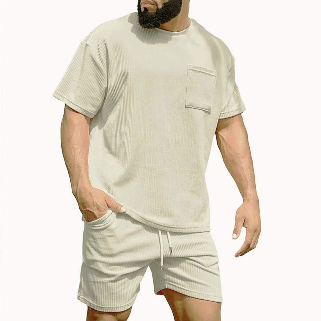 Herren Kurzarm T-Shirt und Shorts Freizeit Outfit Echoarchiv
