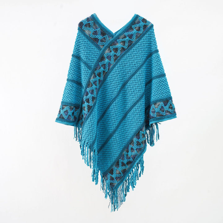 Damen Oversize-Strickumhang mit strukturierter Waffelstrick-Optik und Zopfbordüre Echo Archiv