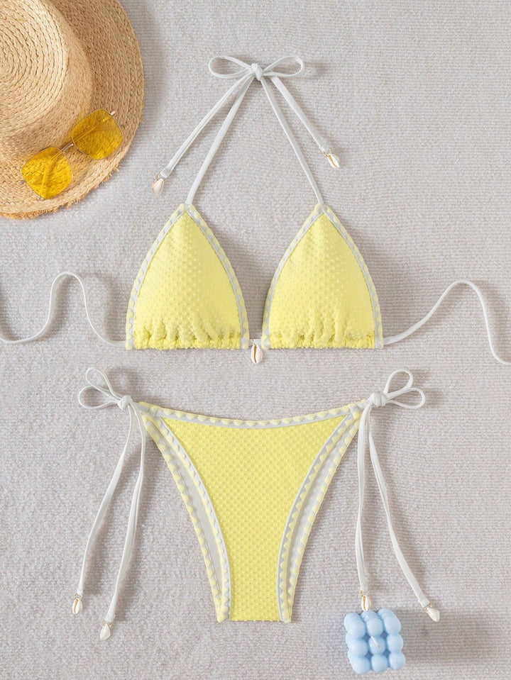 Damen Triangel-Bikini mit zarten Muschelverzierungen Echo Archiv